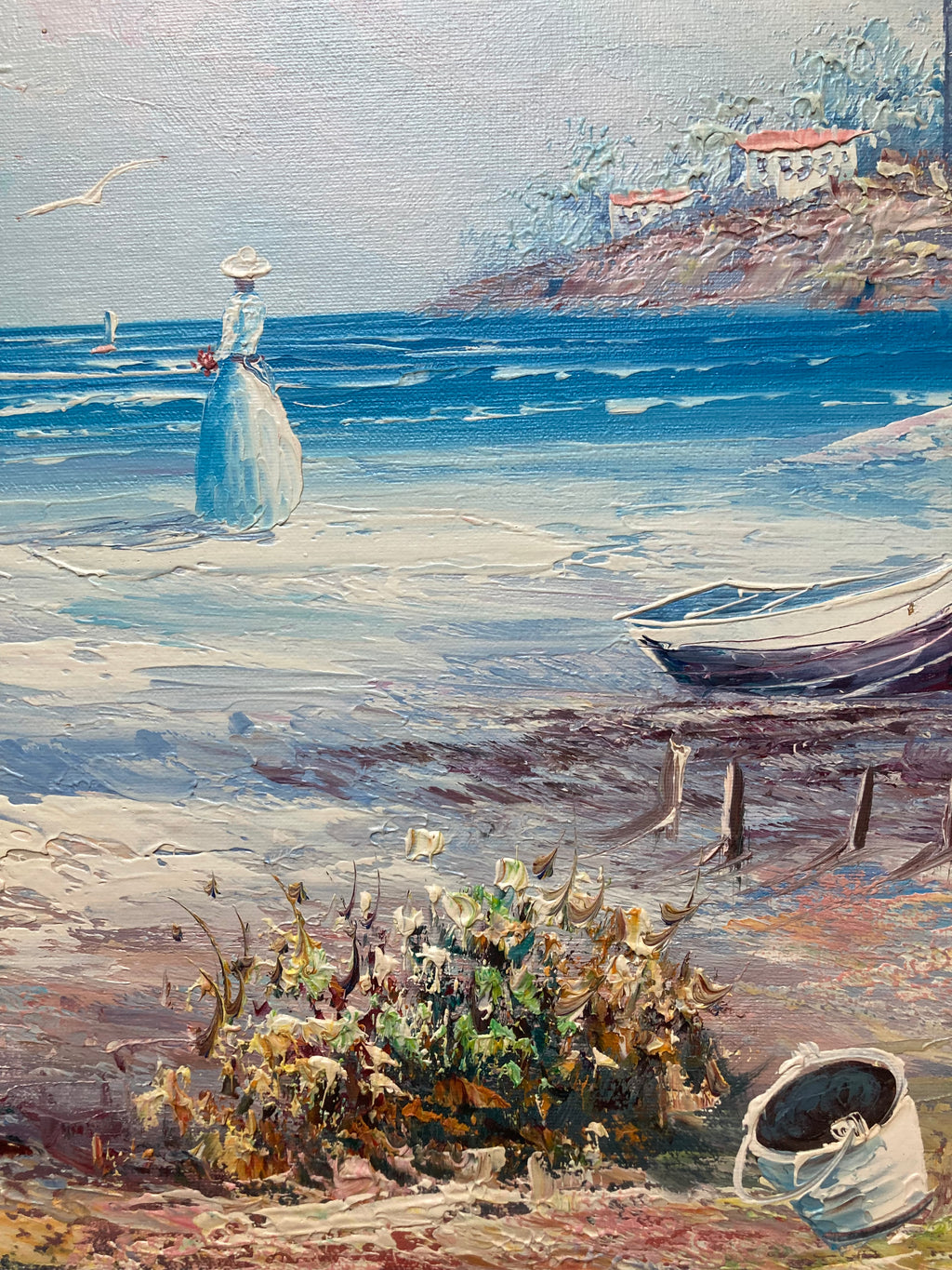 Oil painting - Victorian Ladies on a Beach