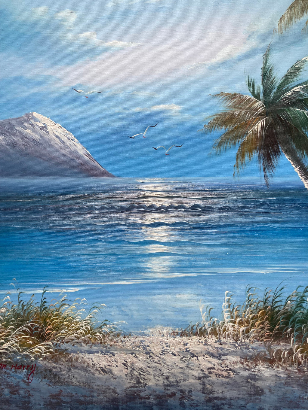 Oil painting - Palm Tree Seascape