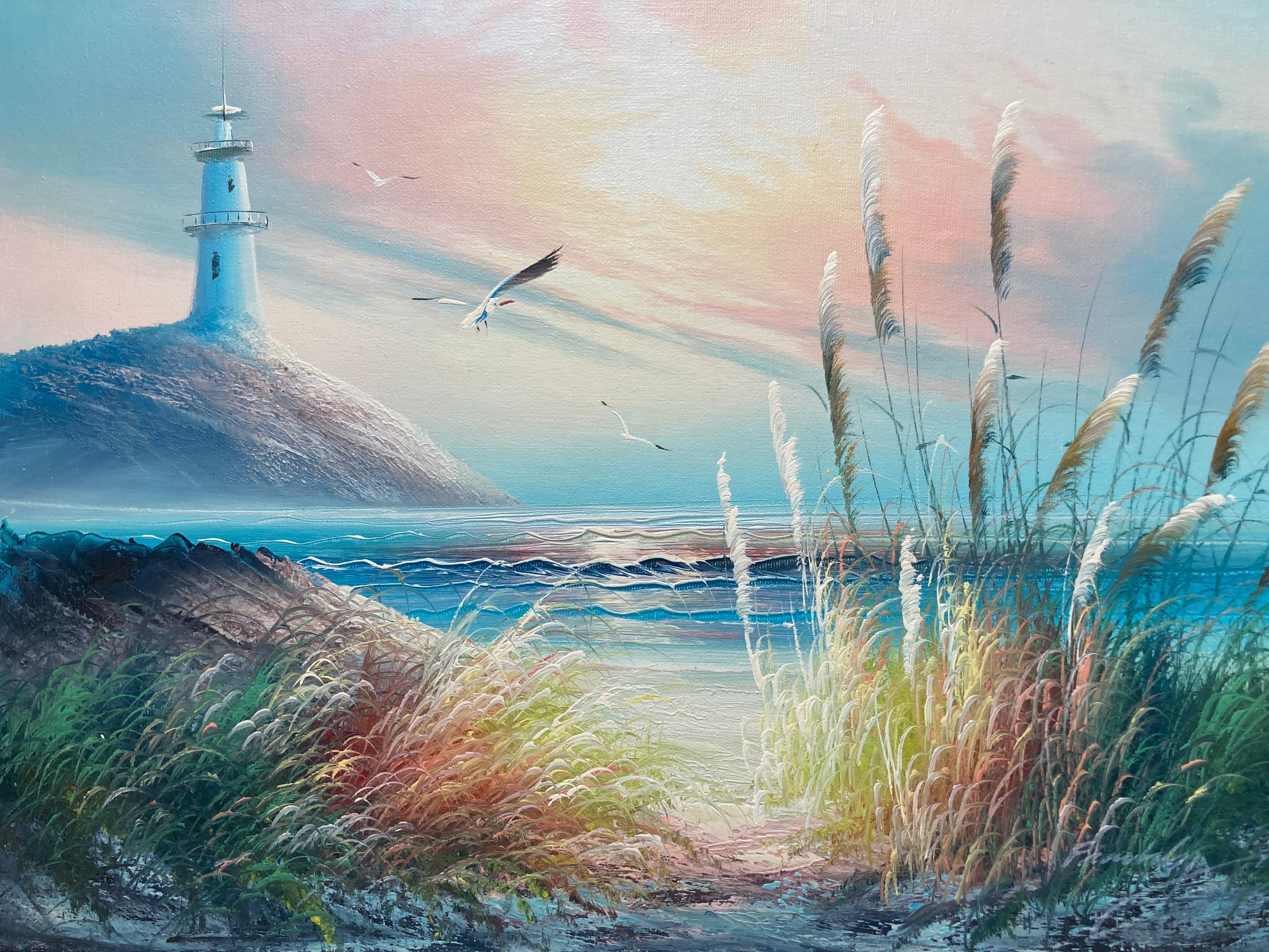 Oil Painting - Lighthouse Seascape