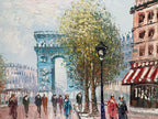 Oil Painting - Paris Street Scene with Arc de Triomphe