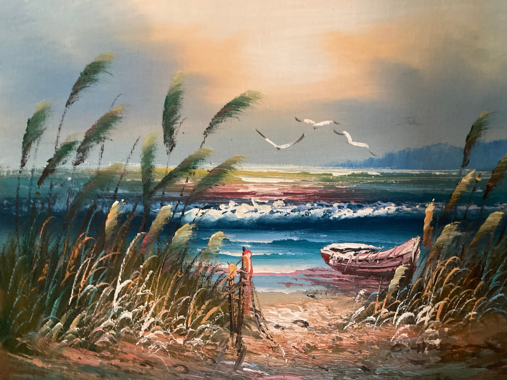 Oil Painting - Seascape With Seagulls