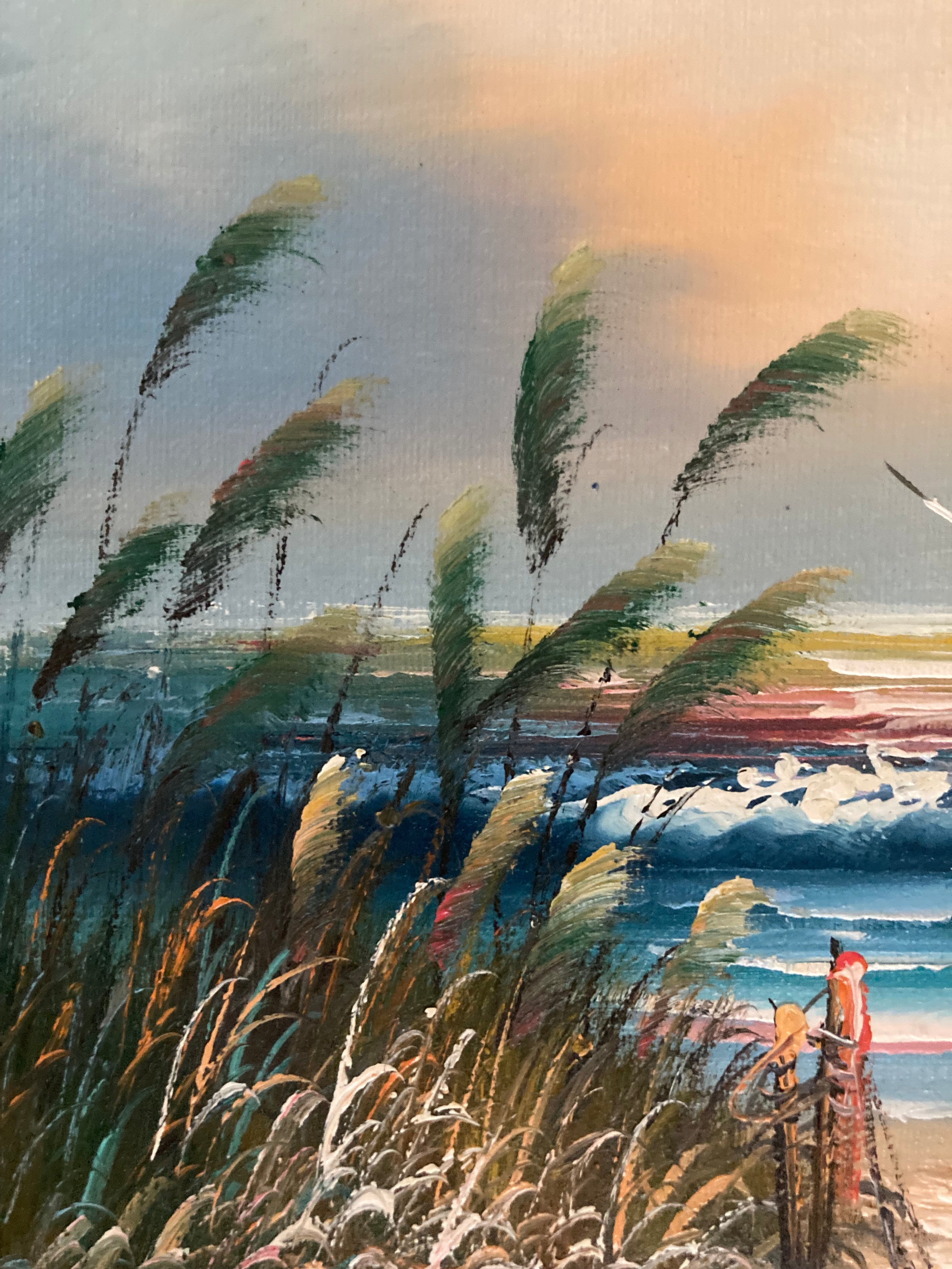 Oil Painting - Seascape With Seagulls