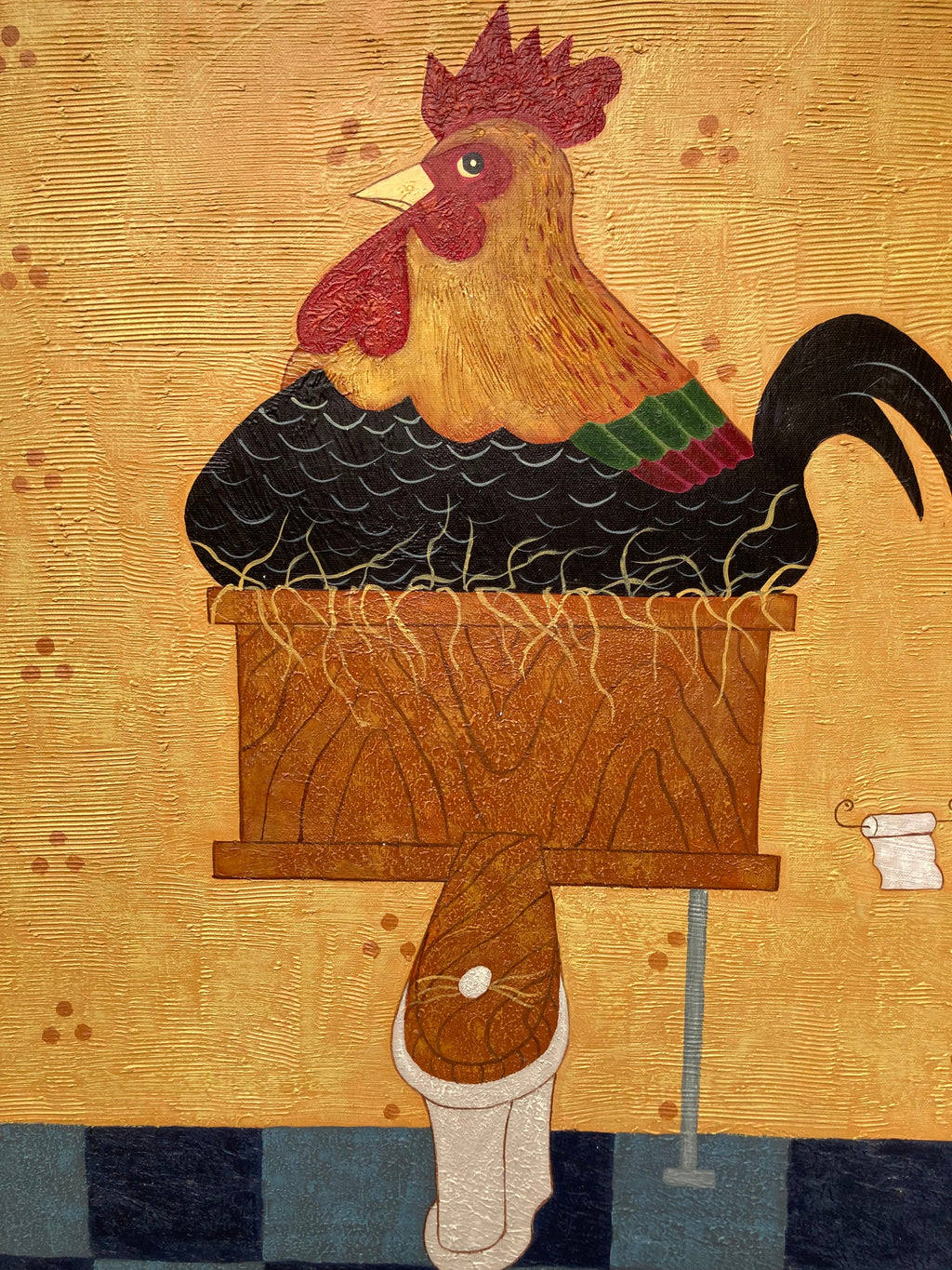 Oil Painting - Bathroom Rooster