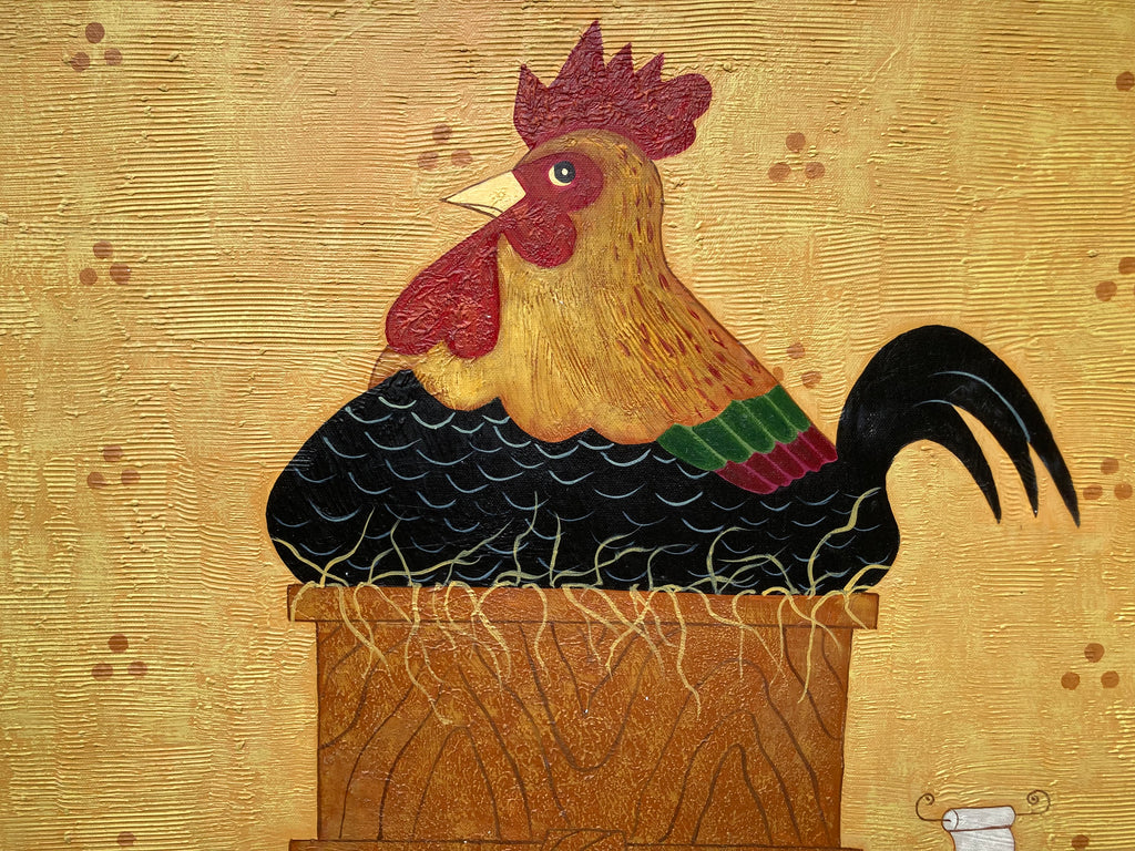 Oil Painting - Bathroom Rooster