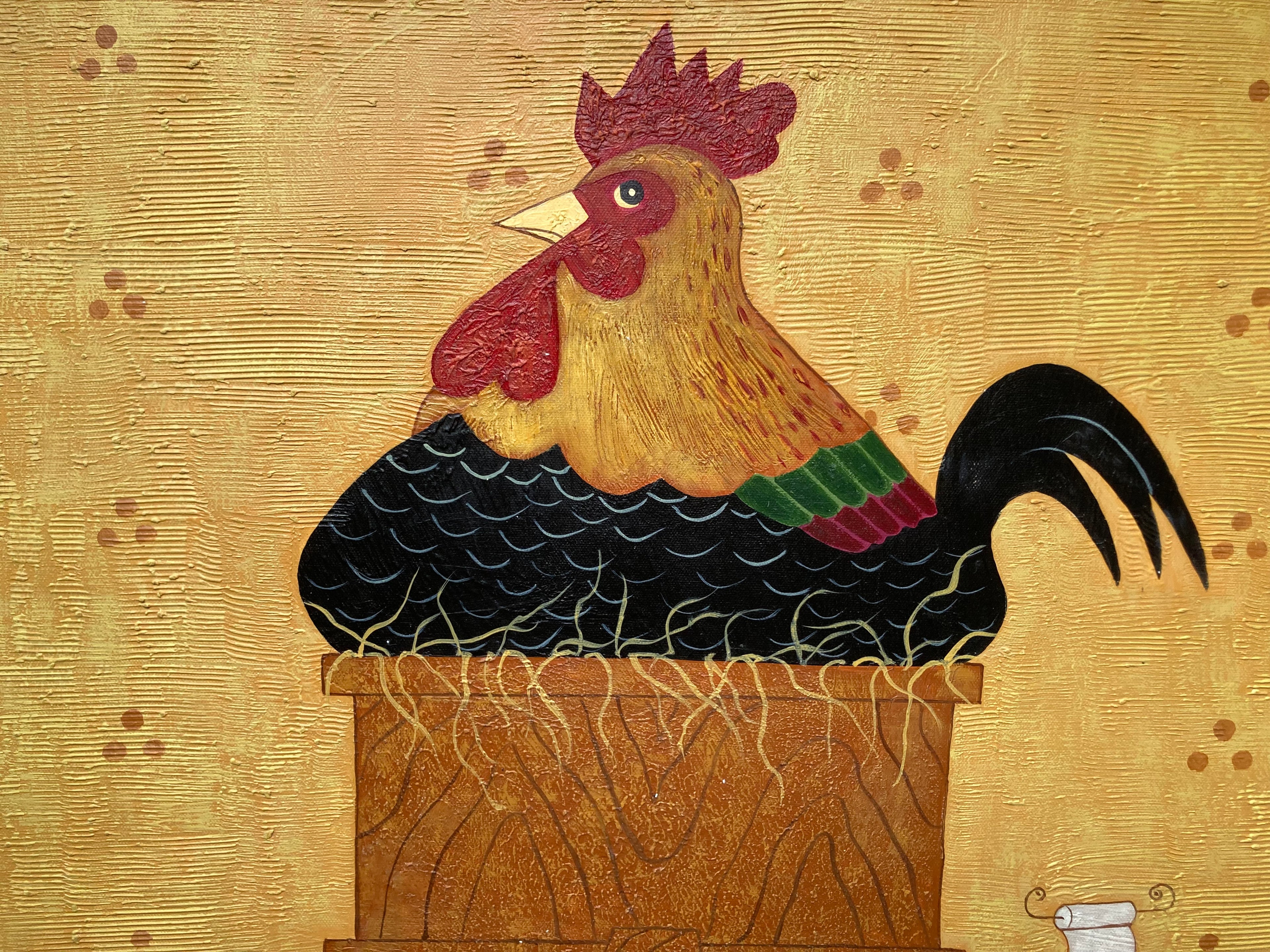 Oil Painting - Bathroom Rooster