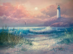Oil Painting - Moonlit Lighthouse