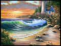 Oil Painting - Lighthouse Sunset