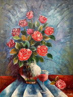 Oil Painting - Wine and Roses