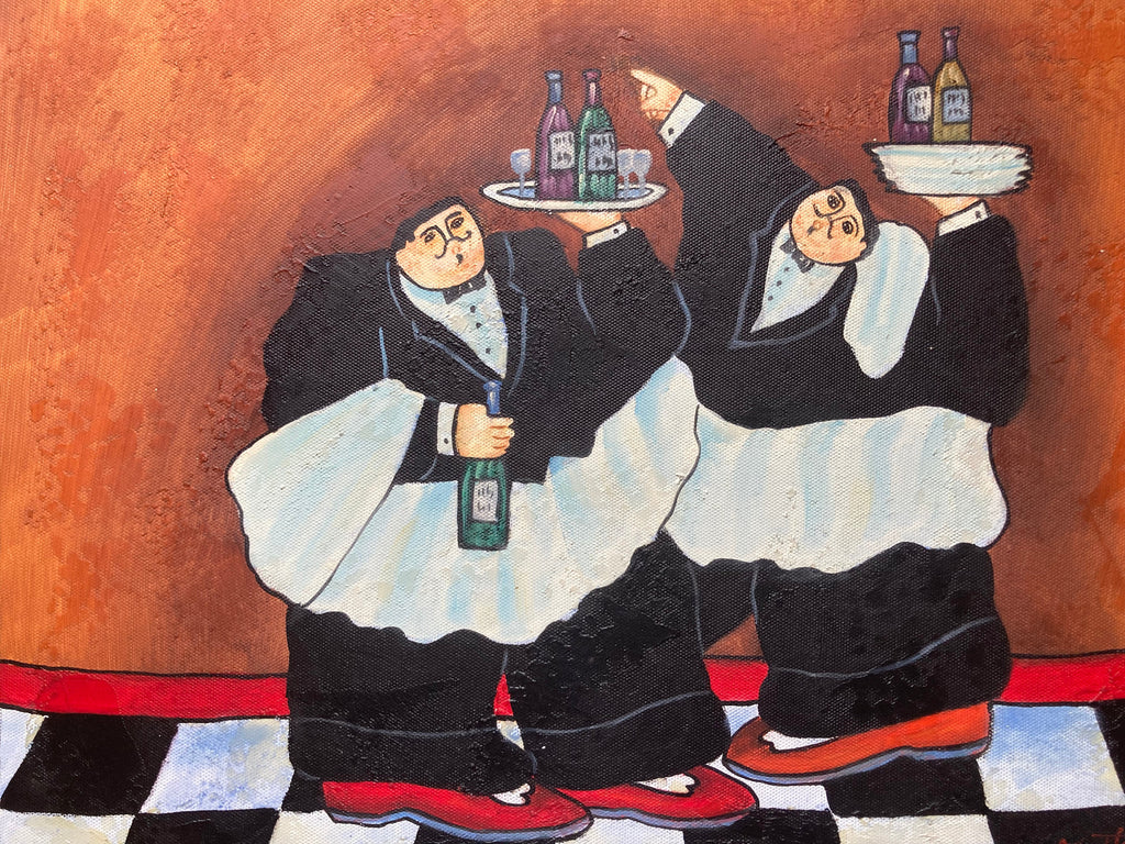Oil Painting - Whimsical Wine Masters