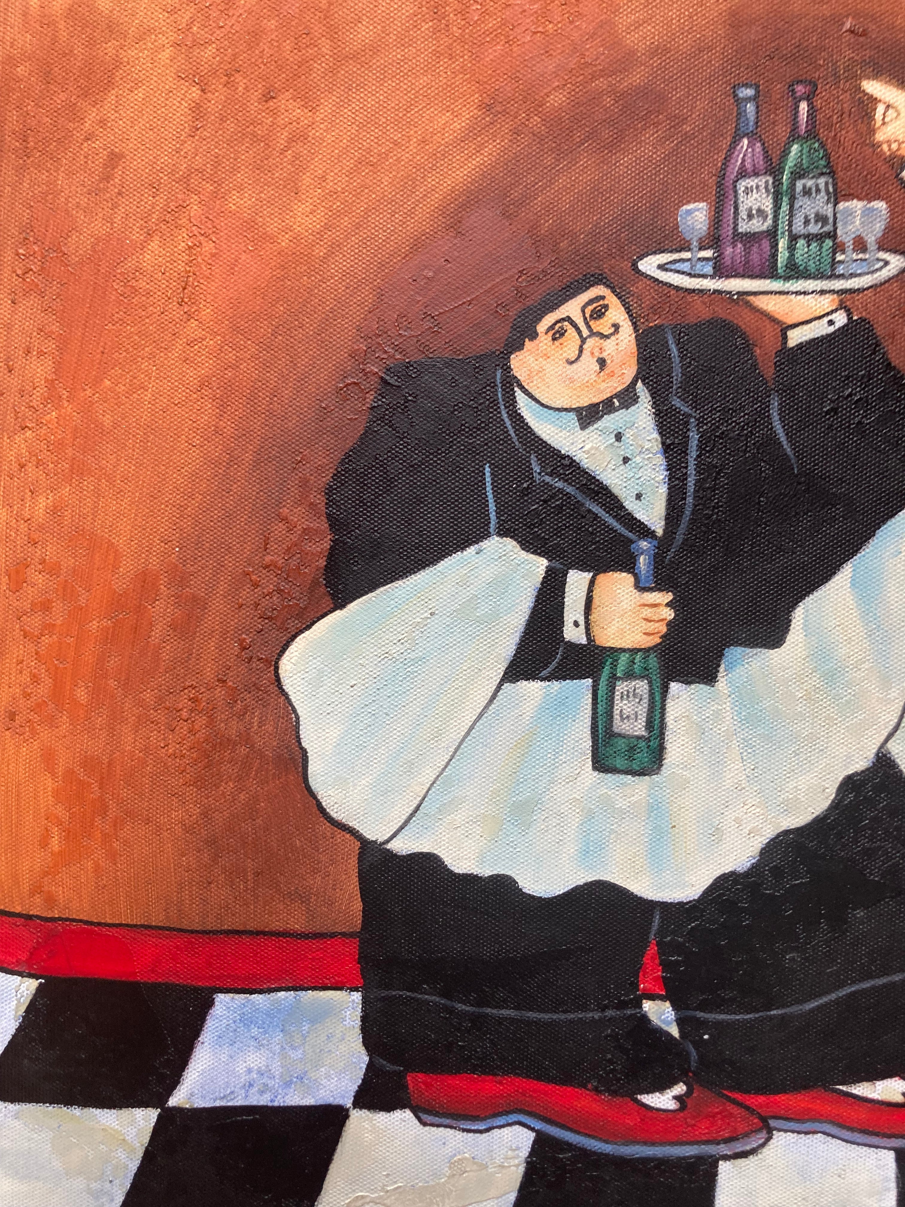 Oil Painting - Whimsical Wine Masters